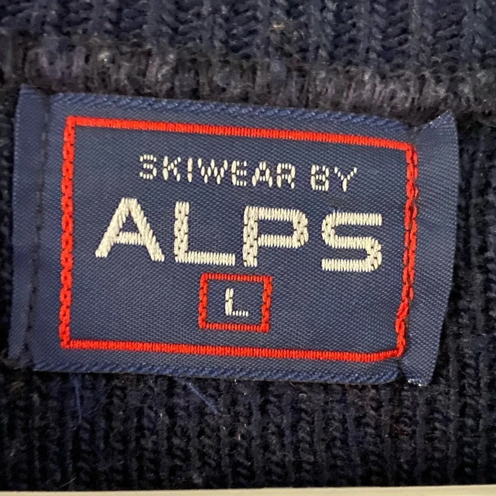 Vintage‎ 90s Skiwear By Alps Snowflake Knit Sweater Eclectic Grandpa Grannycore